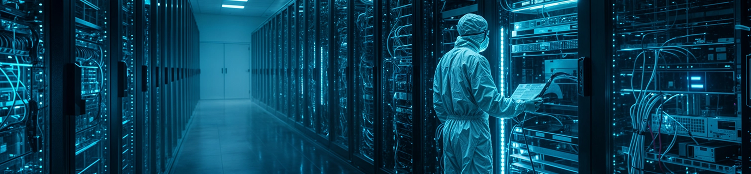 Sakarya – Cloud Server Rental a man in a white suit standing in a server room