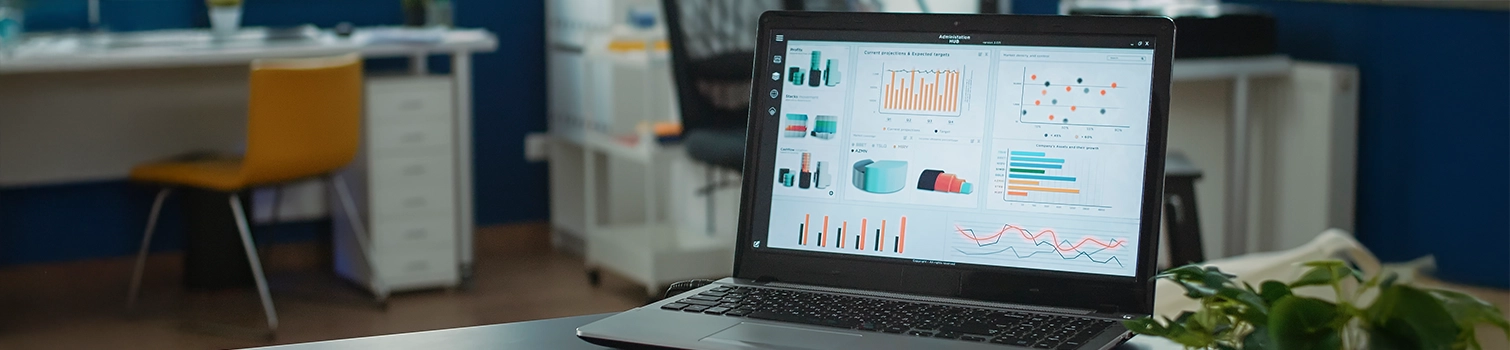 Sakarya – ERP Software a laptop with a graph on the screen