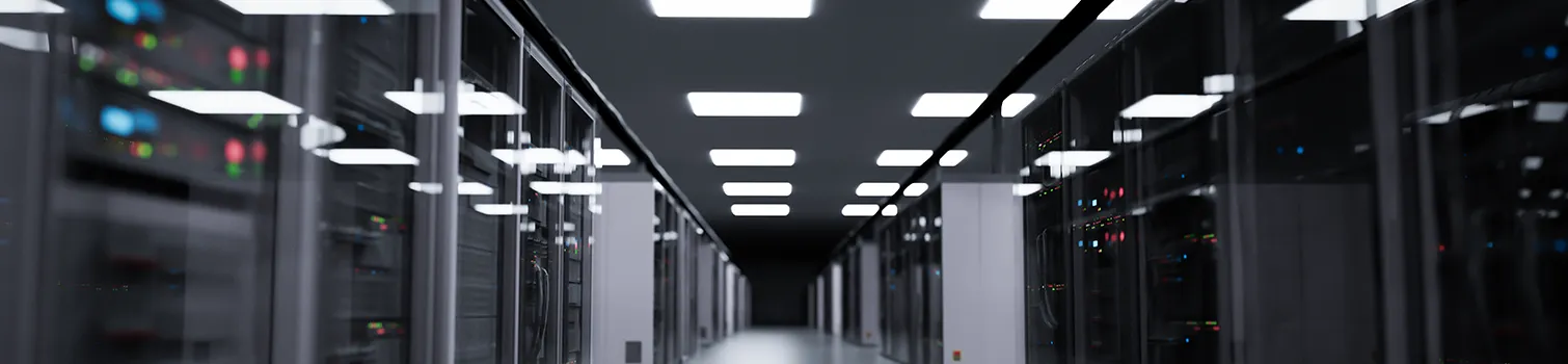 a hallway with many lights