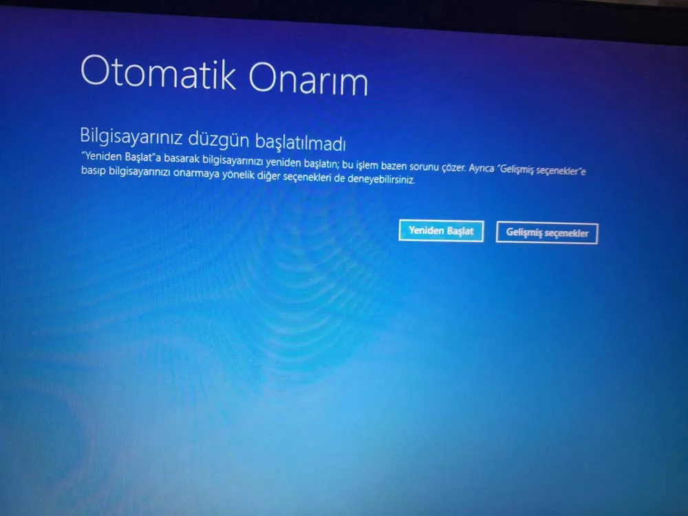 Lenovo Otomatik Onarım Hatası ve Çözümü Bilgisayar Yazılım Sorunları